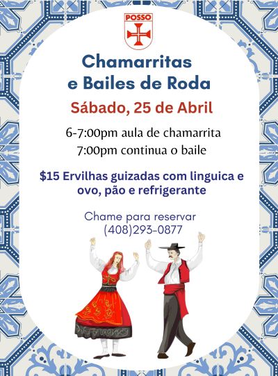 chamarritas on saturday, april 25 from 6:00 p.m. on