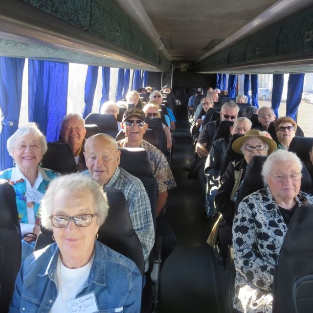 social club participants on a bus trip