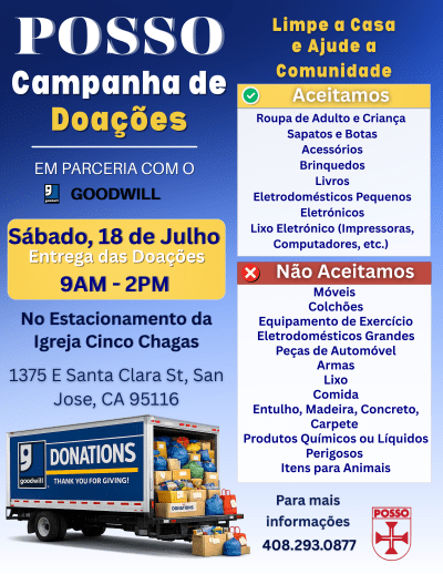 posso goodwill recycling event on saturday july 18 from 9 a.m. to 2 p.m. in the five wounds church parking lot