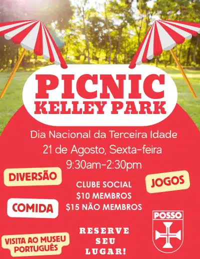 Senior Picnic at Kelley Park National Senior Day Picnic at Kelley Park on August 21 from 9:30 a.m. to 2:30 p.m. Food and fun. Clube Social members $10; non-members $15. Call POSSO to reserve (408) 293-0877.